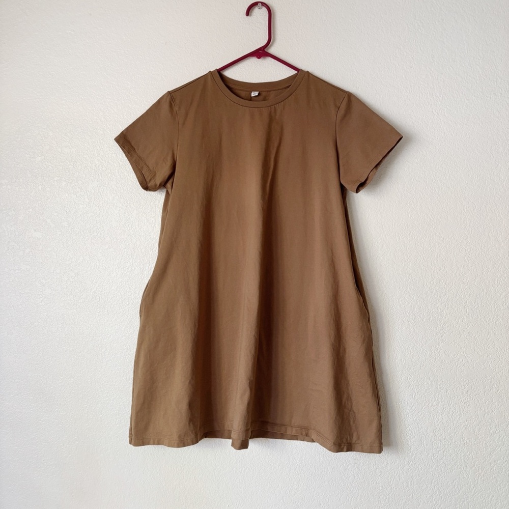 Camel Brown Uniqlo Tshirt Dress